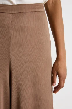 Pantalone palazzo in creponne - Marrone