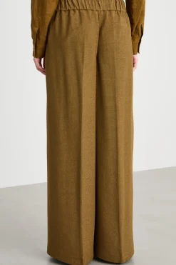 Pantalone palazzo in jersey jacquard - Verde