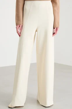 Pantalone palazzo in maglia - Bianco