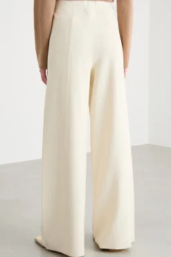 Pantalone palazzo in maglia - Bianco