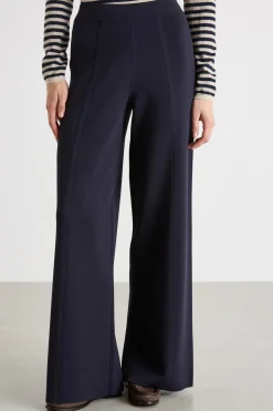 Pantalone palazzo in maglia - Blu