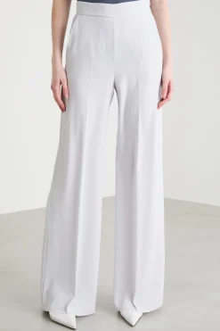 Pantalone palazzo in raso opaco - Bianco
