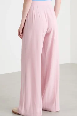 Pantalone palazzo in raso opaco - Rosa