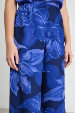 Pantalone palazzo stampato - Blu Nero