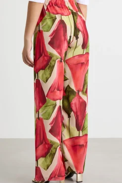 Pantalone palazzo stampato - Rosa