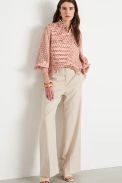 Pantalone palazzo stretch - Beige