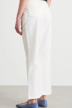 Pantalone ricamato con fondo svasato - Bianco