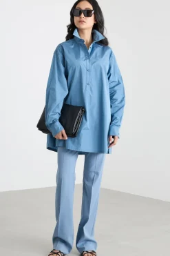 Pantalone semi flare - Azzurro