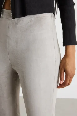 Pantalone skinny con tagli e impunture - Grigio