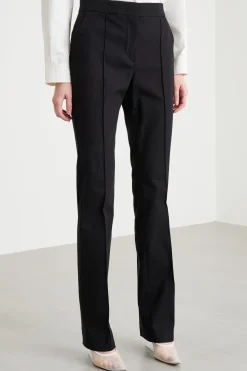 Pantalone slim a vita bassa - Nero