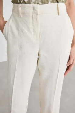 Pantalone slim con inserto elastico - Bianco