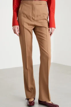 Pantalone slim con tasche - Cammello