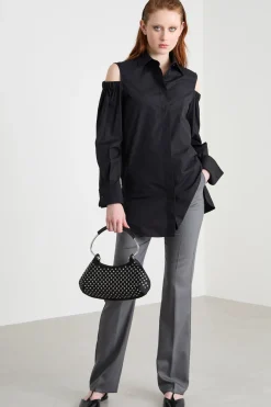 Pantalone slim con tasche - Grigio