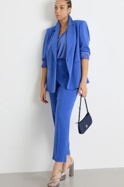 Pantalone slim in cady stretch - Bluette