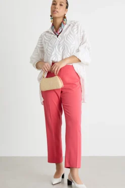 Pantalone slim in cady stretch - Rosa