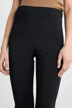 Pantalone slim in georgette - Nero