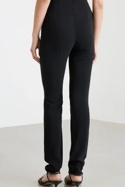 Pantalone slim in georgette - Nero