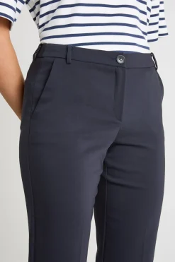 Pantalone slim in tessuto doppio - Blu