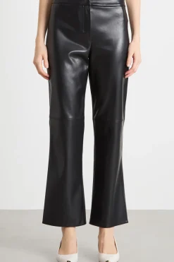 Pantalone slim in tessuto spalmato - Nero