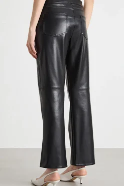 Pantalone slim in tessuto spalmato - Nero