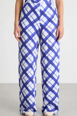 Pantalone stampato con tasche - Blu Bianco