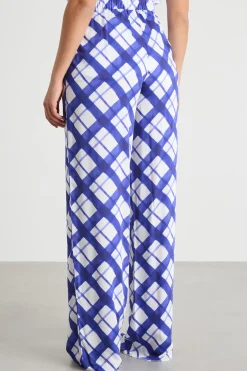 Pantalone stampato con tasche - Blu Bianco