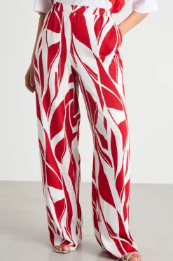 Pantalone stampato con tasche - Rosso Bianco