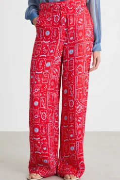 Pantalone stampato - Rosso Azzurro