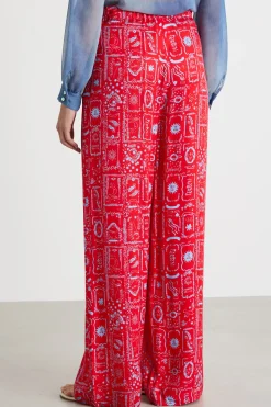 Pantalone stampato - Rosso Azzurro