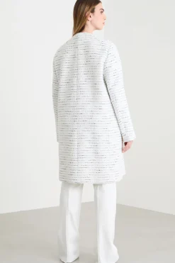 Pantalone stretch con nervatura - Bianco
