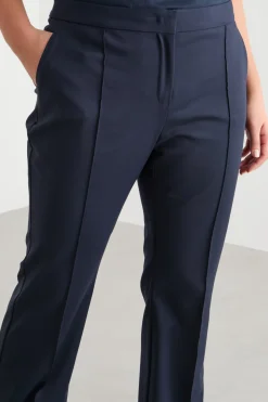 Pantalone stretch con nervatura - Blu