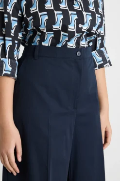 Pantalone svasato in gabardina - Blu