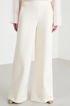 Pantalone svasato in jersey tecnico - Bianco