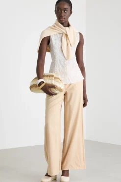 Pantalone wide leg - Cammello