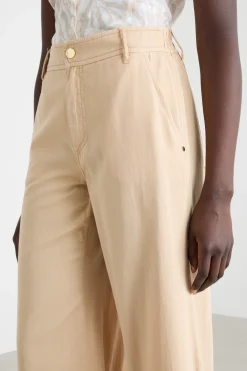 Pantalone wide leg - Cammello