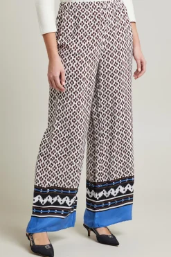 Pantaloni ampi - Bianco Marrone