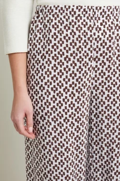 Pantaloni ampi - Bianco Marrone