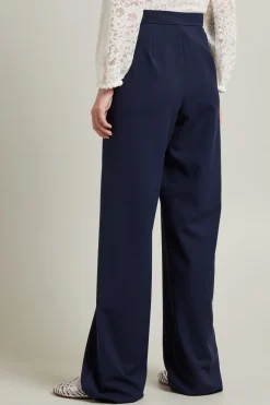 Pantaloni ampi in gabardina - Blu Notte