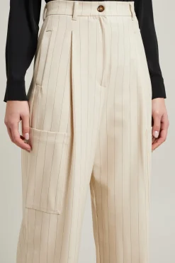 Pantaloni a palazzo - Beige Marrone