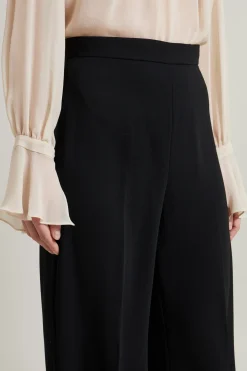 Pantaloni a palazzo con piega - Nero