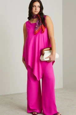 Pantaloni a palazzo - Fucsia