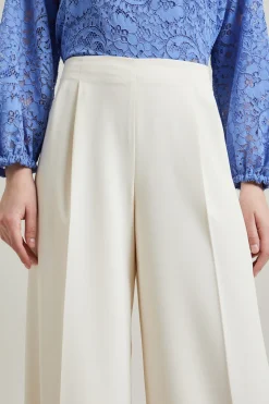 Pantaloni a palazzo in cady - Avorio