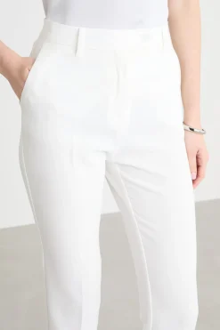 Pantaloni a sigaretta in cady - Bianco