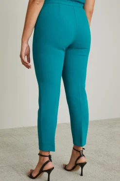 Pantaloni a sigaretta in cady - Verde Smeraldo