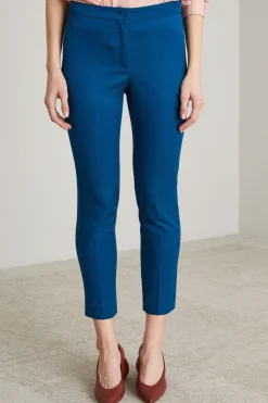 Pantaloni a sigaretta in faille - Blu