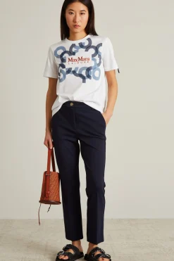 Pantaloni a sigaretta in jersey - Blu
