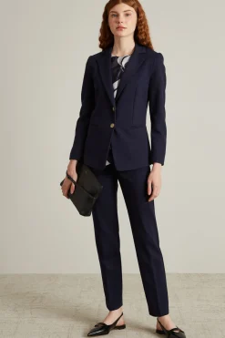 Pantaloni a sigaretta in jersey - Blu