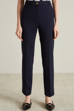 Pantaloni a sigaretta in jersey - Blu