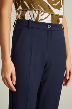 Pantaloni a sigaretta in levantina - Blu