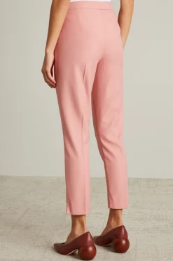 Pantaloni a sigaretta in piquet - Rosa Scuro